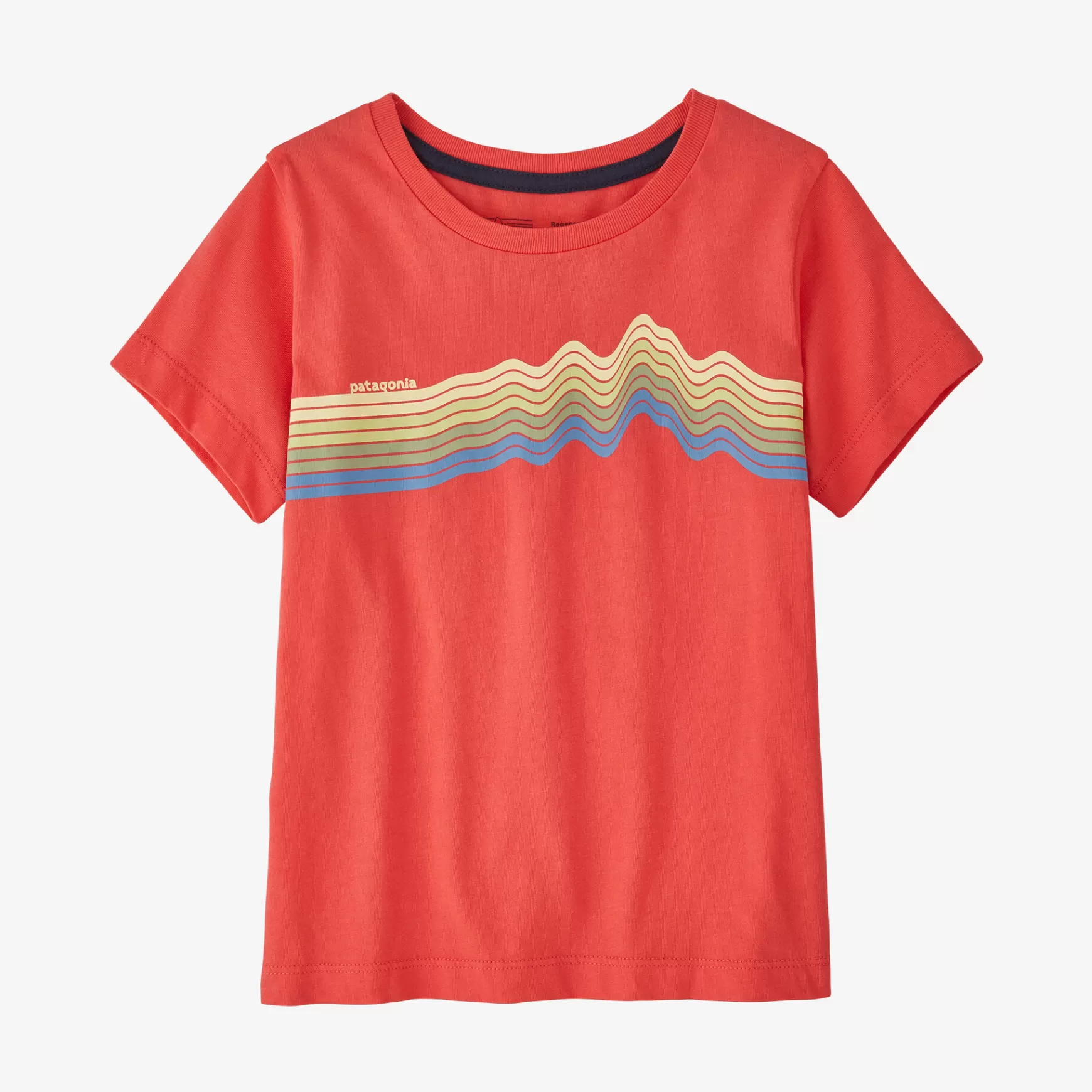 Patagonia Baby Regenerative Organic Certified™ Cotton Graphic T-Shirt Ridge Rise Stripe: Coral Cheap