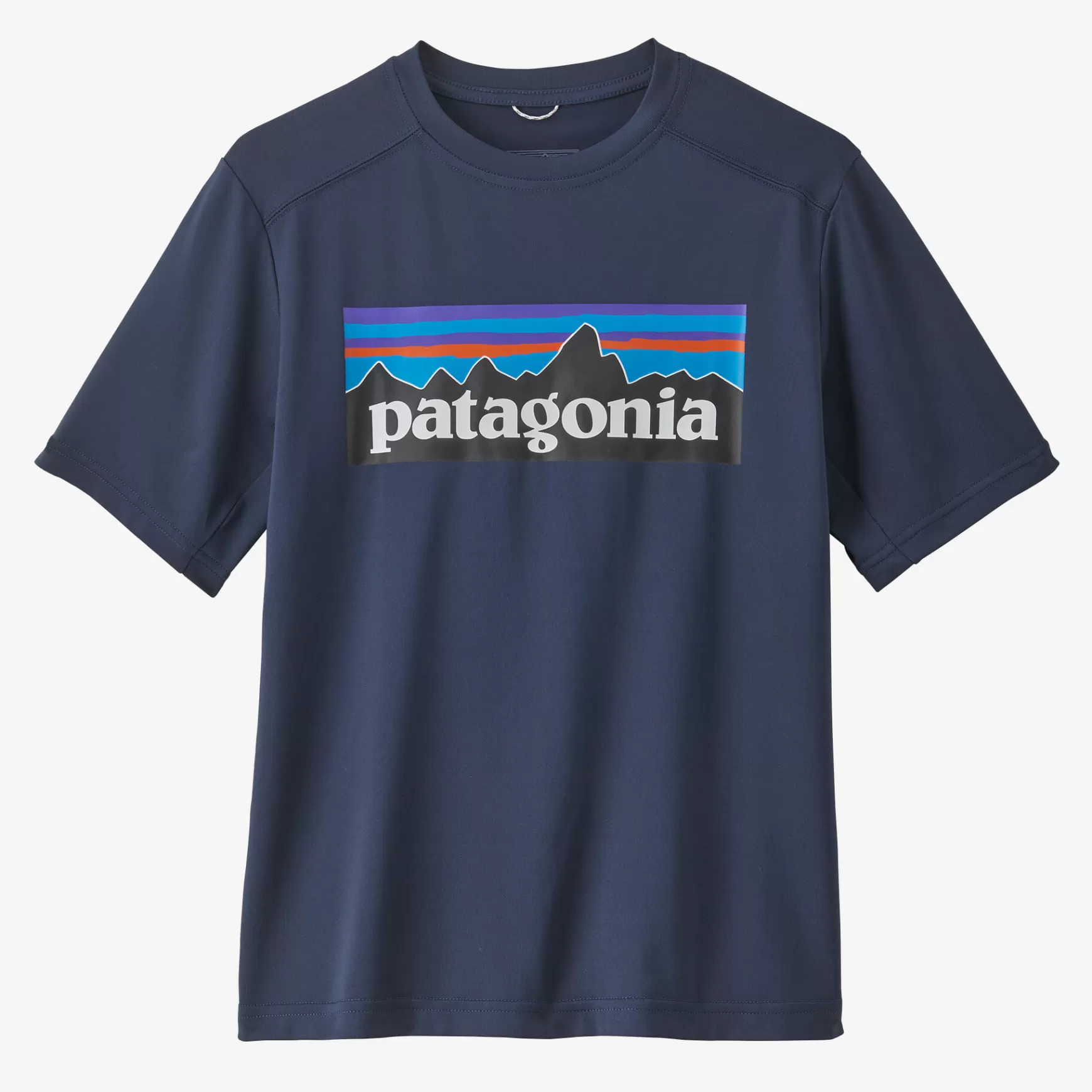 Patagonia Kids' Capilene® Silkweight T-Shirt P-6 Logo: New Navy Best Sale