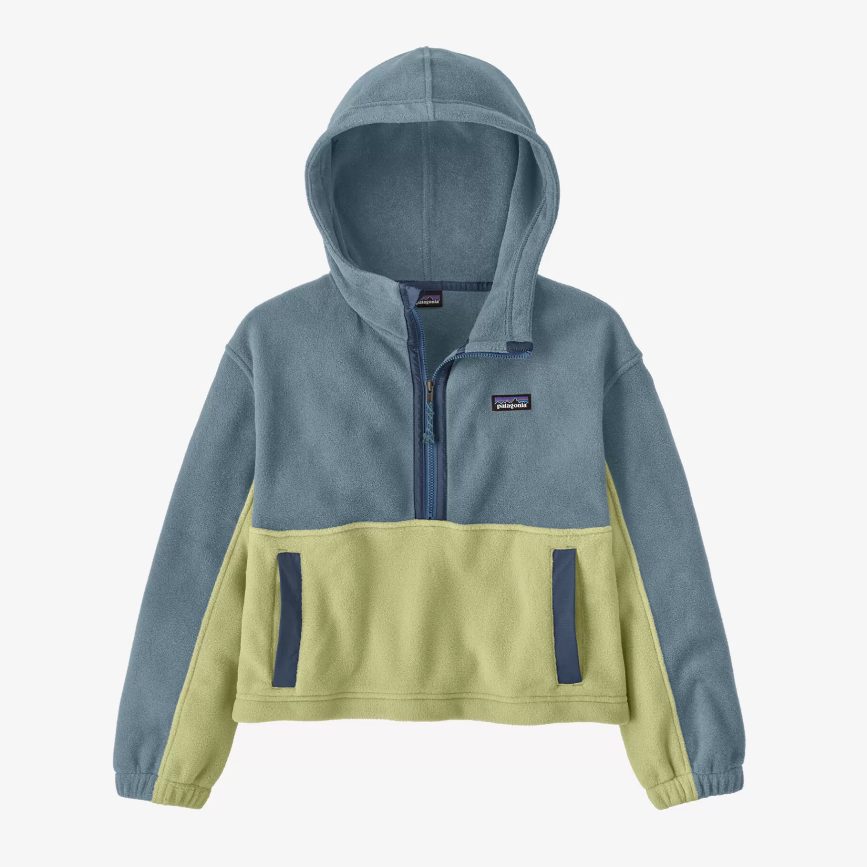 Patagonia Kids' Microdini Cropped Fleece Hoody Pullover Light Plume Grey Sale