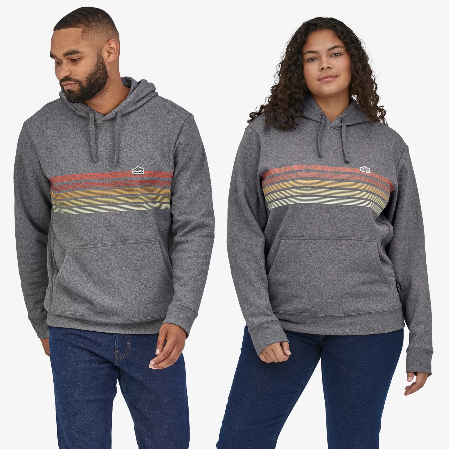 Patagonia Line Logo Ridge Stripe Uprisal Hoody Plume Grey Fashion