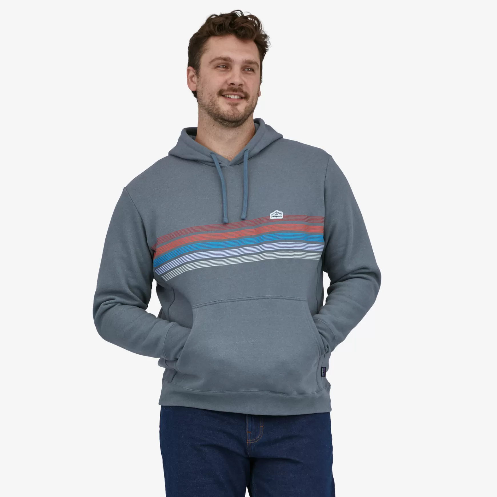 Patagonia Line Logo Ridge Stripe Uprisal Hoody Plume Grey Fashion