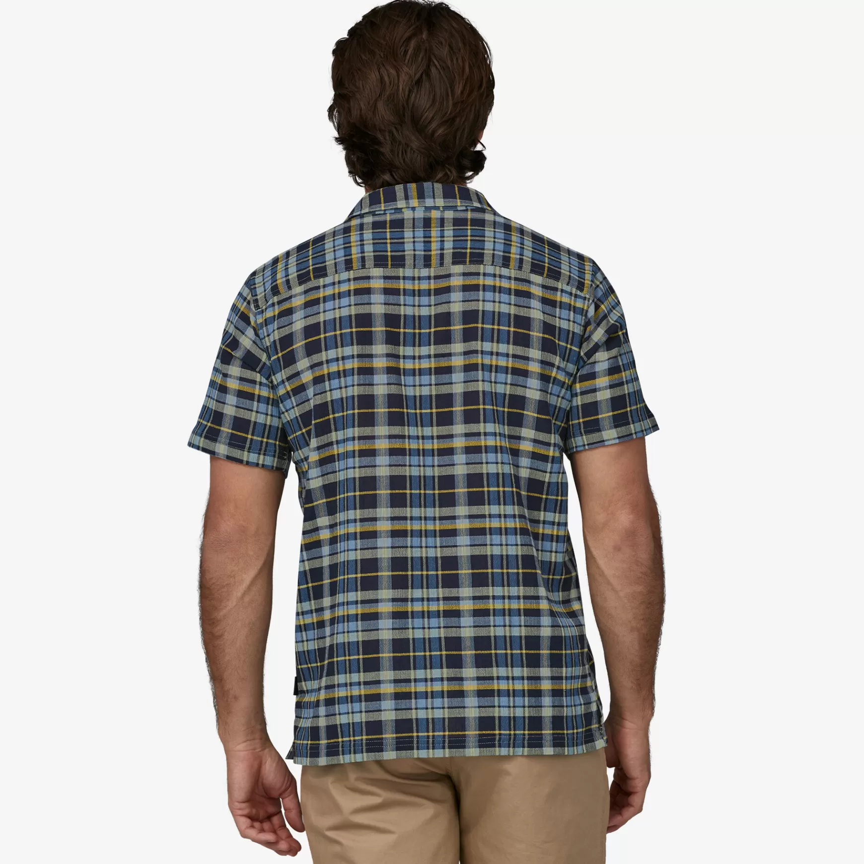 Patagonia Men'S A/C Button Up Shirt Paint Plaid: Tidepool Blue Fashion