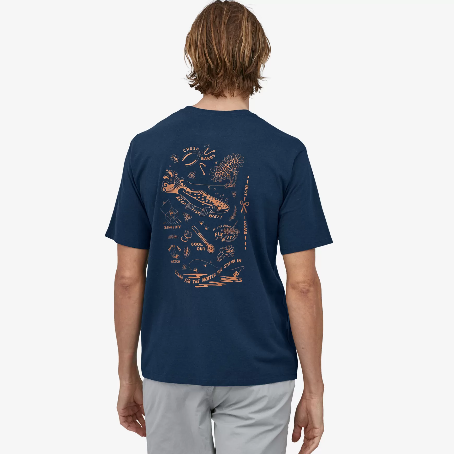 Patagonia Men'S Action Angler Responsibili-Tee® Tidepool Blue Flash Sale