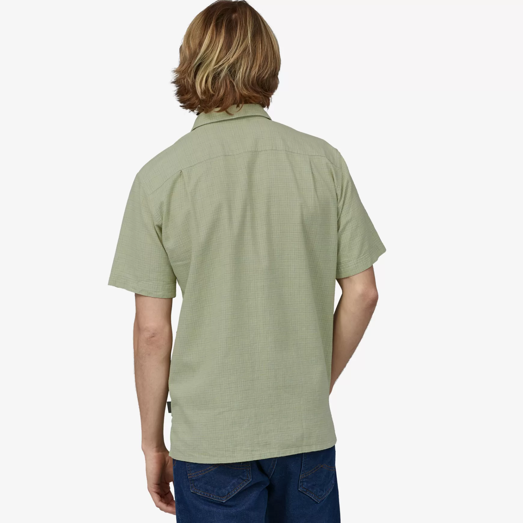 Patagonia Men'S Back Step Shirt Rainfall Plaid: Salvia Green Flash Sale