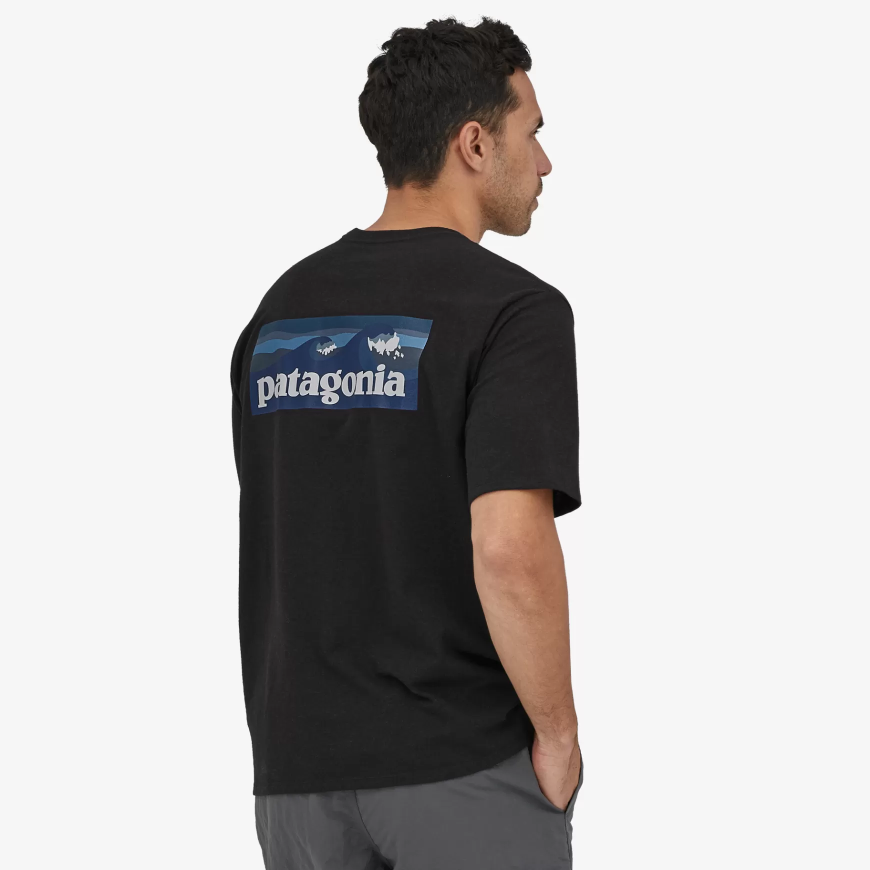 Patagonia Men'S Boardshort Logo Pocket Responsibili-Tee Ink Black Fashion