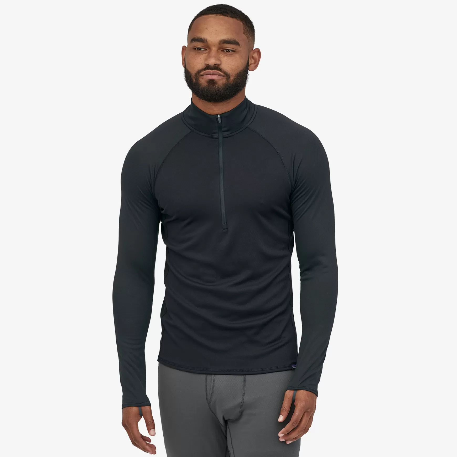 Patagonia Men'S Capilene Midweight Zip-Neck Black Best Sale