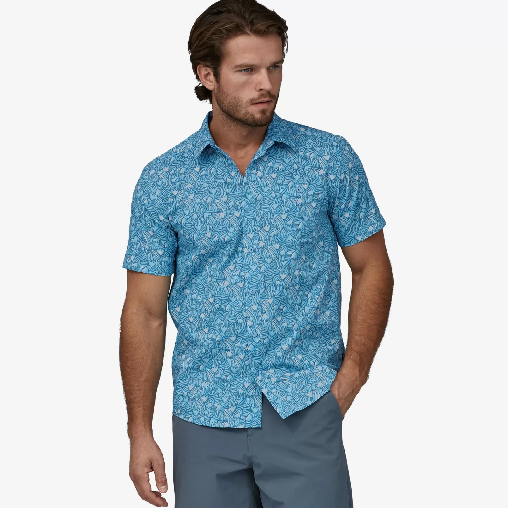 Patagonia Men'S Go To Shirt Block Party: Lago Blue Shop