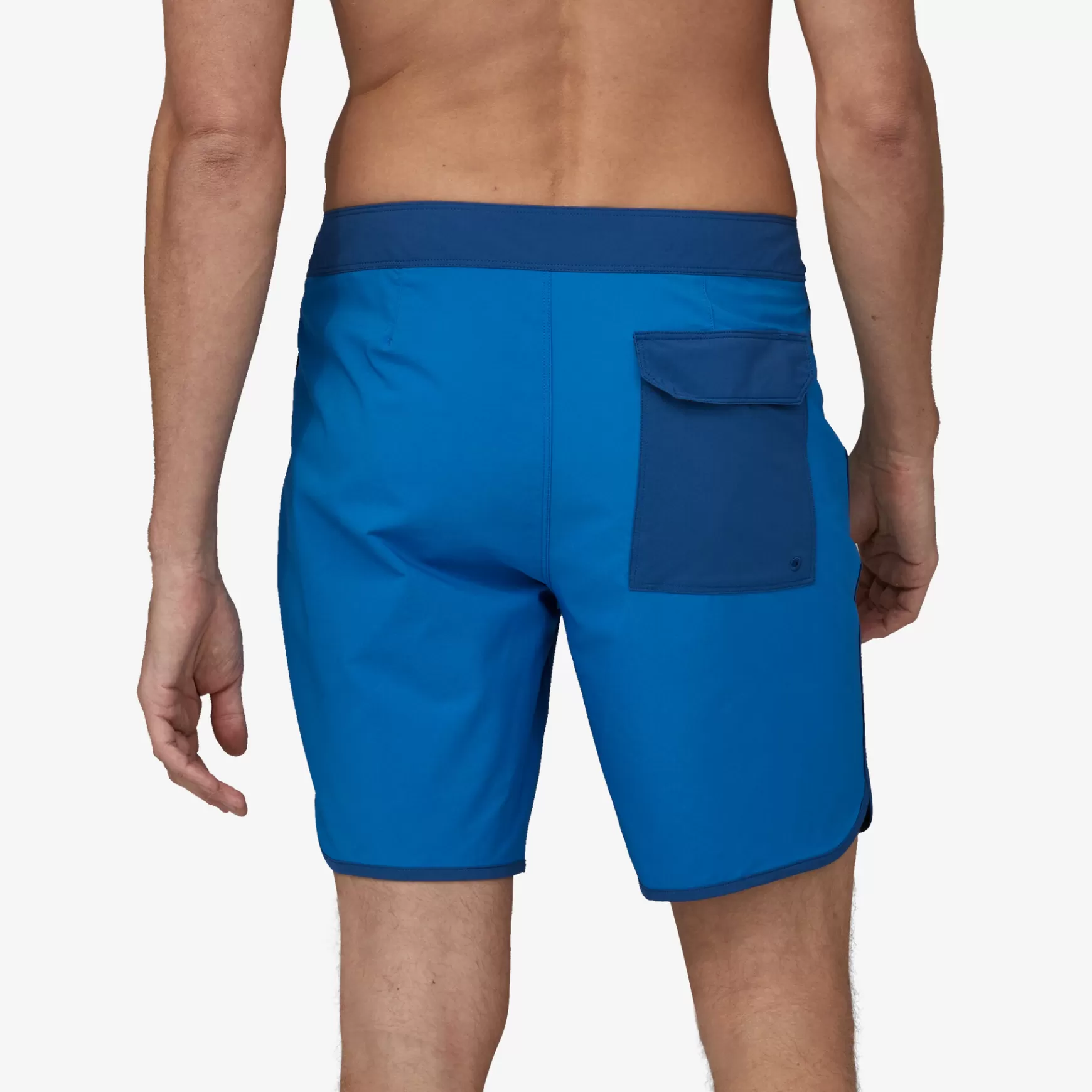 Patagonia Men'S Hydropeak Scallop Boardshorts-18" Santa Cruz Stripe Long: Pigeon Blue Best Sale