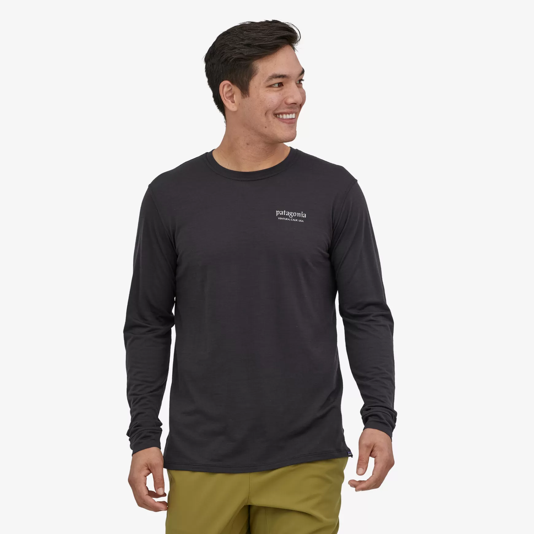 Patagonia Men'S Long-Sleeved Capilene Cool Merino Graphic Shirt Lost And Found: Wavy Blue Flash Sale