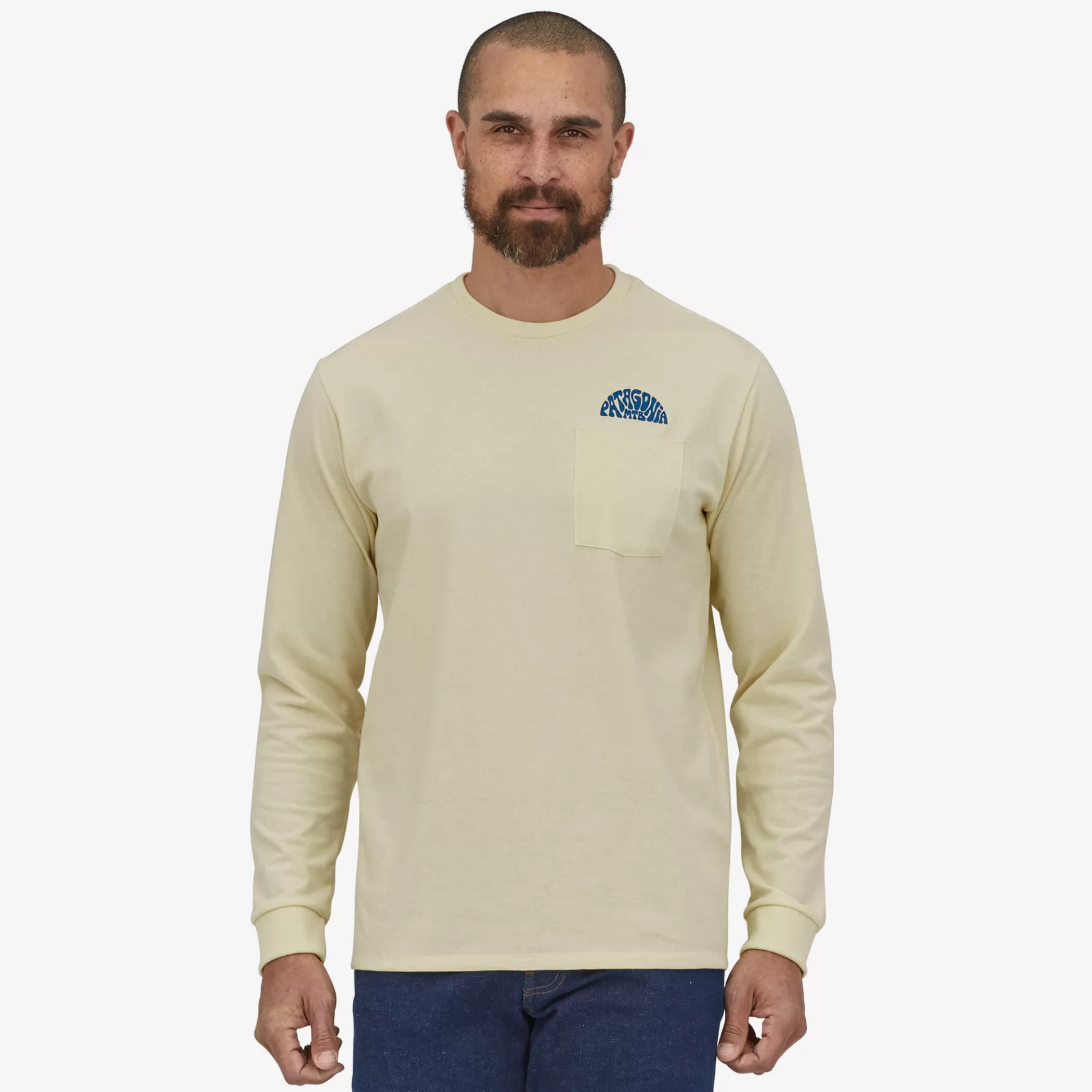 Patagonia Men'S Long-Sleeved Maintain Momentum Pocket Responsibili-Tee Birch White Flash Sale