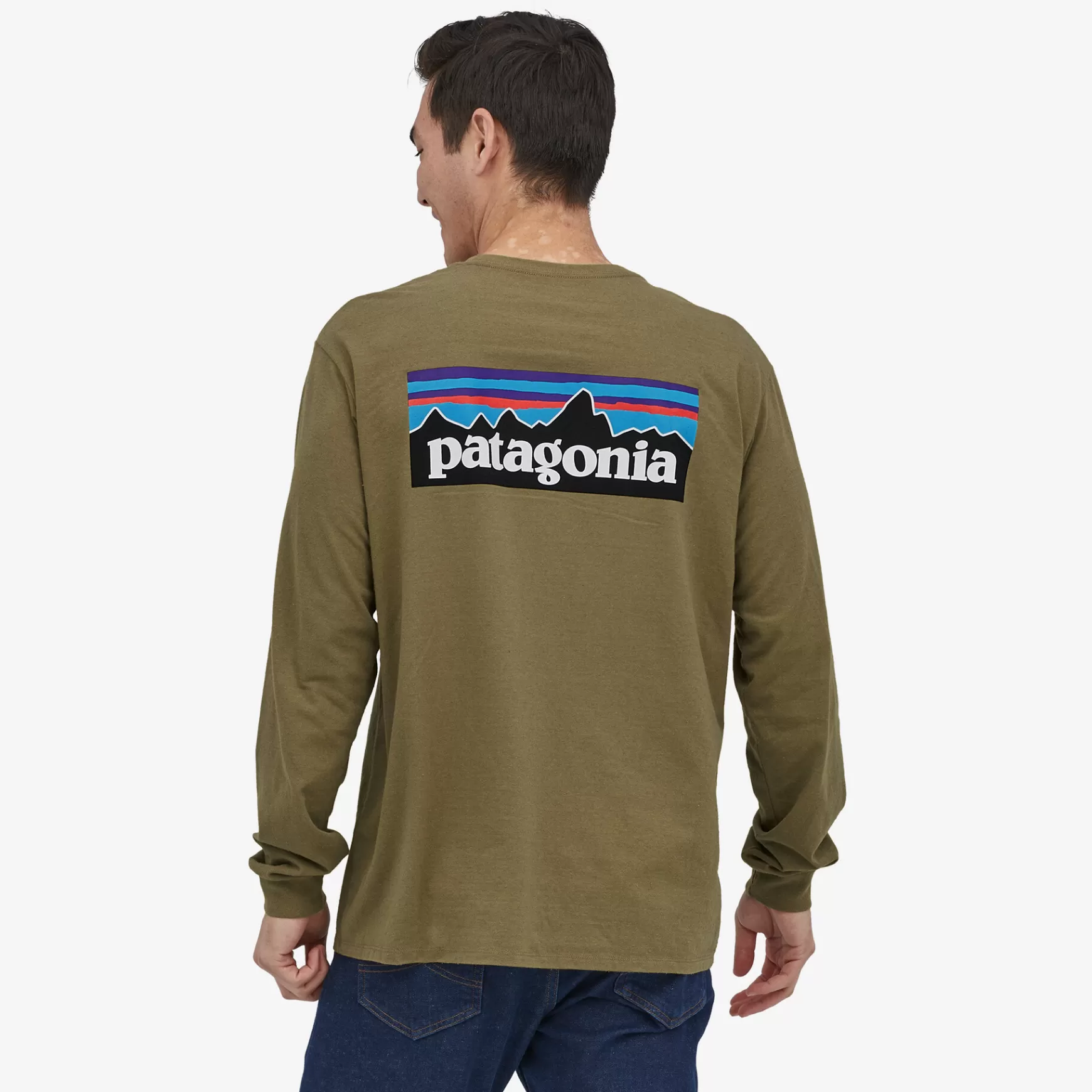 Patagonia Men'S Long-Sleeved P-6 Logo Responsibili-Tee Moray Khaki Best Sale