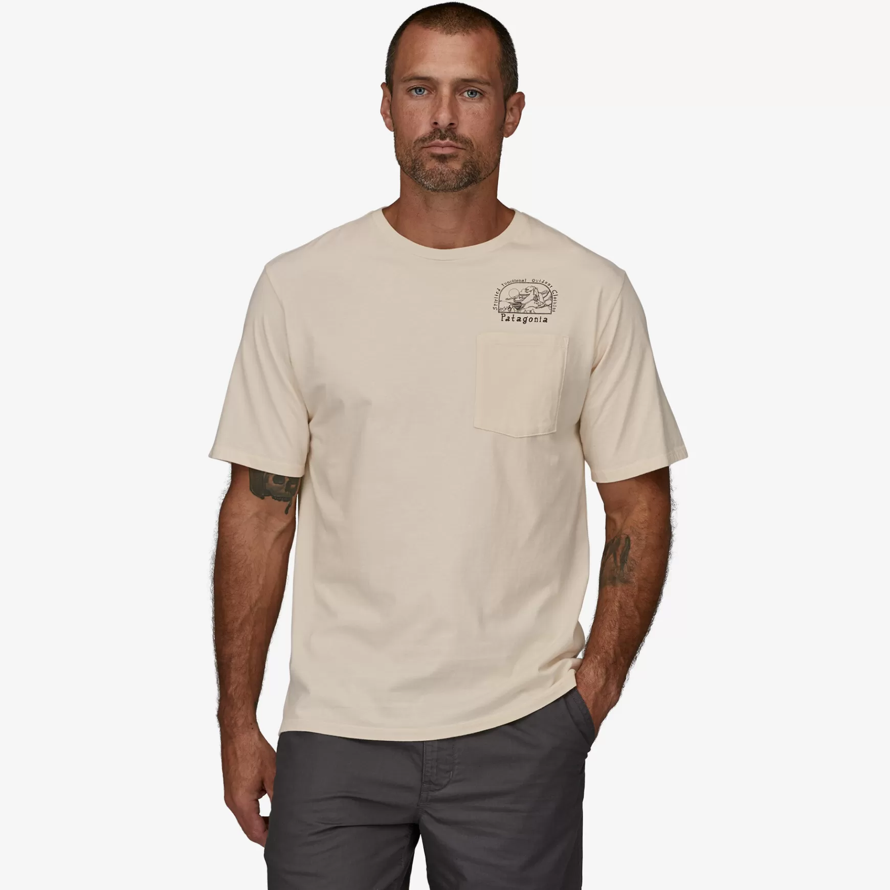 Patagonia Men'S Lost And Found Organic Pocket T-Shirt Undyed Natural Best