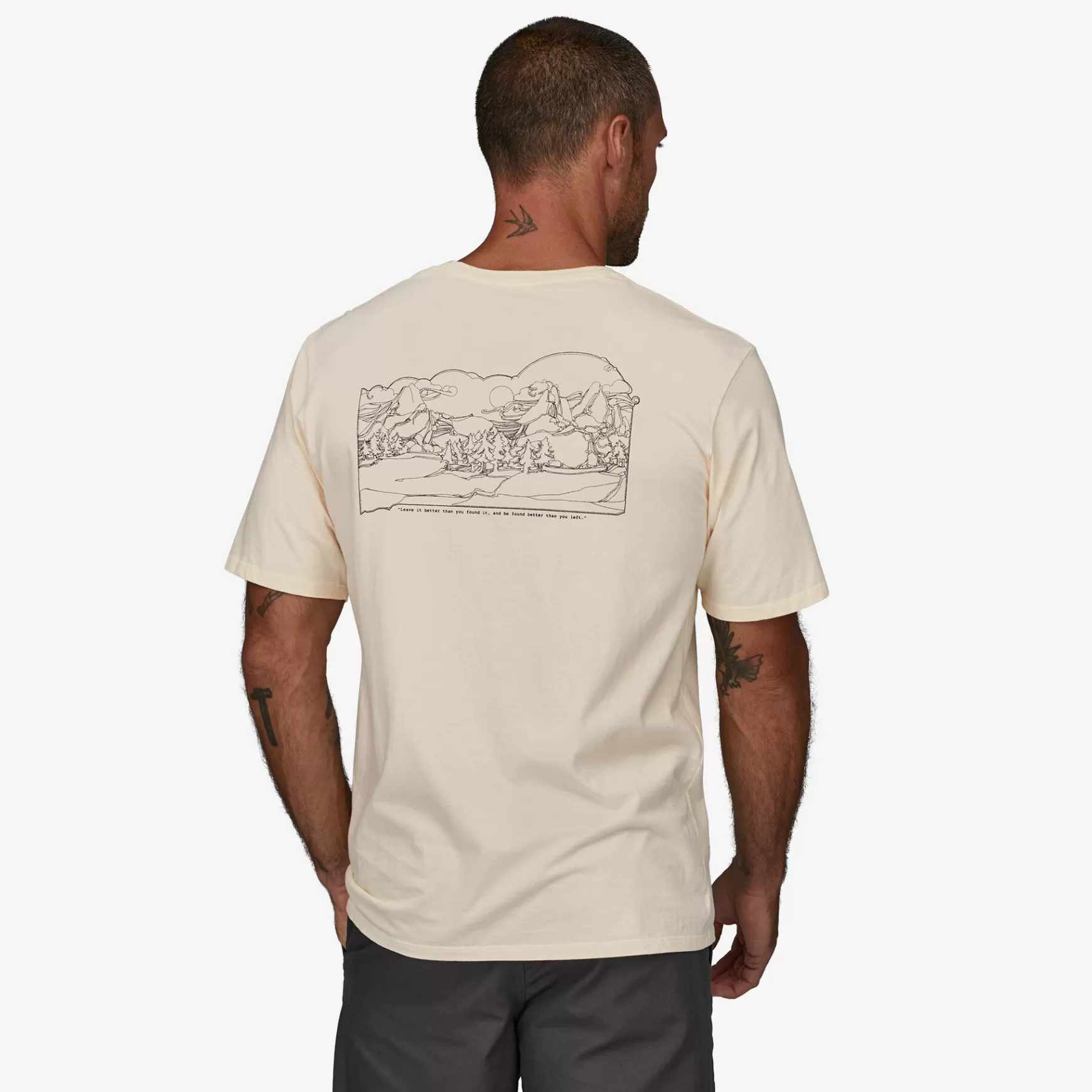 Patagonia Men'S Lost And Found Organic Pocket T-Shirt Undyed Natural Online