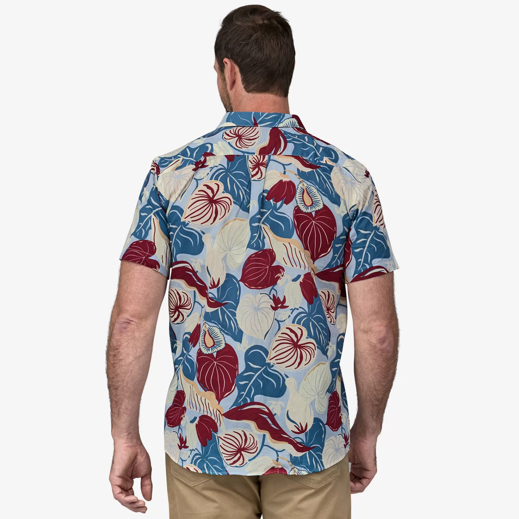 Patagonia Men'S Malihini Pataloha Shirt E 'Imiola: Steam Blue New