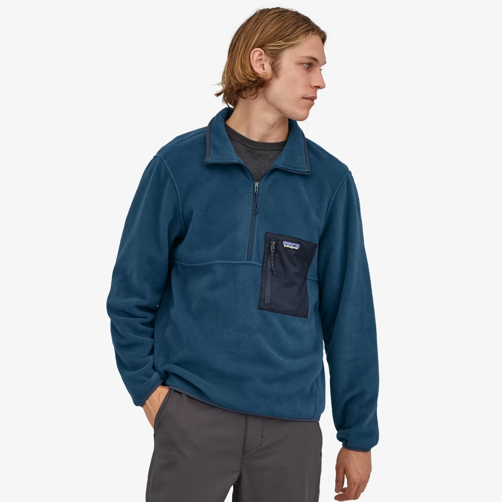 Patagonia Men'S Microdini 1/2-Zip Fleece Pullover Tidepool Blue Sale