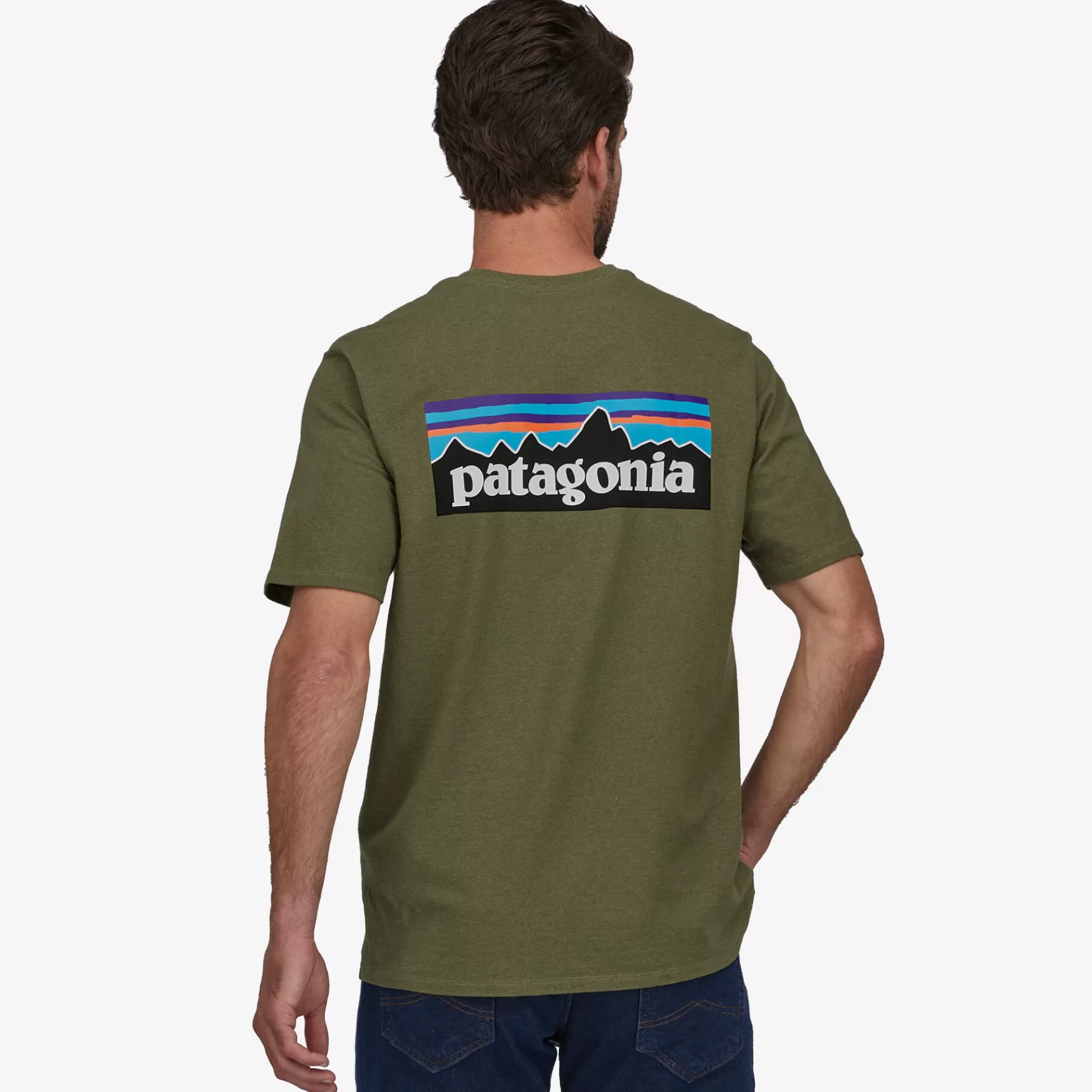 Patagonia Men'S P-6 Logo Responsibili-Tee Wyoming Green Fashion