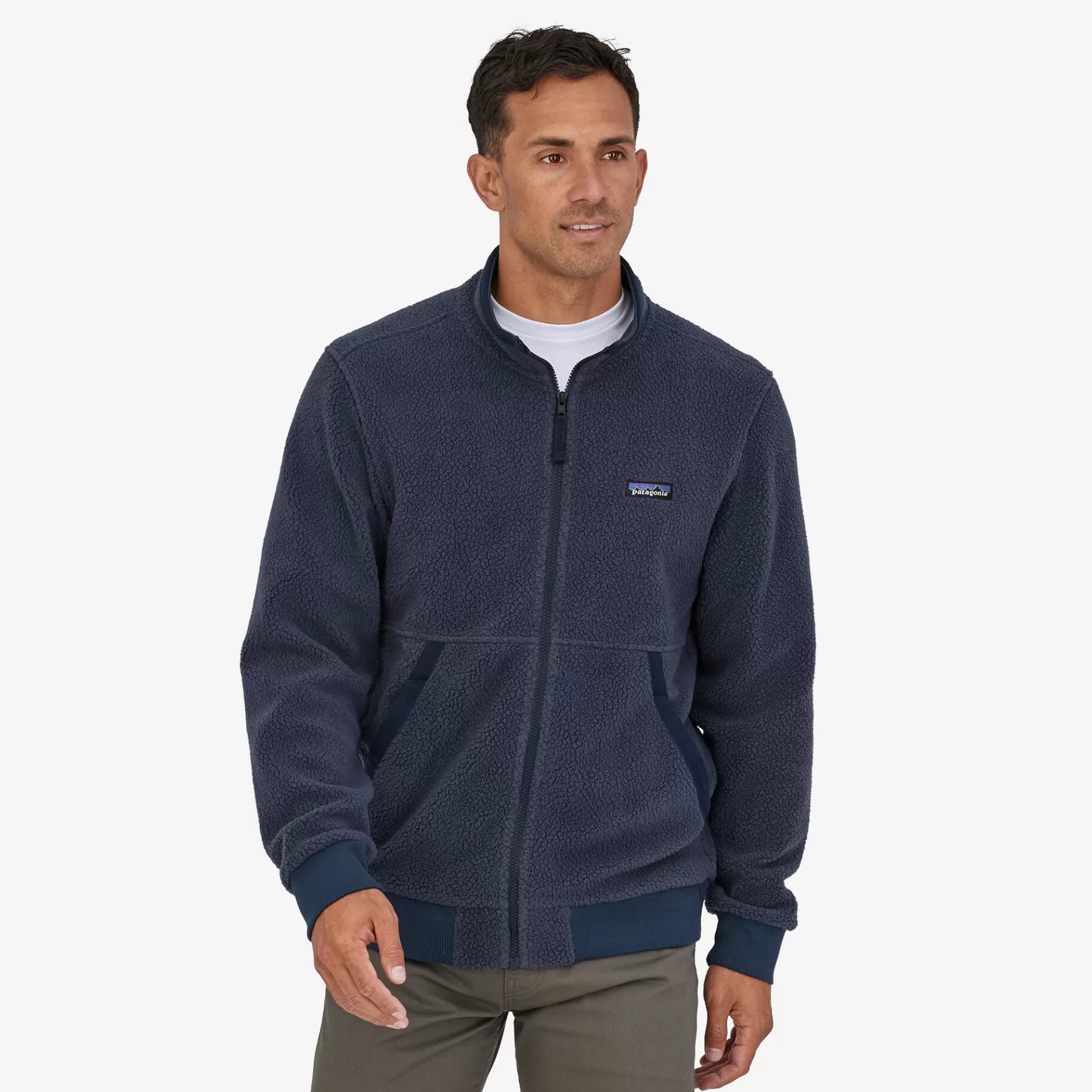 Patagonia Men'S Shearling Fleece Jacket New Navy Best