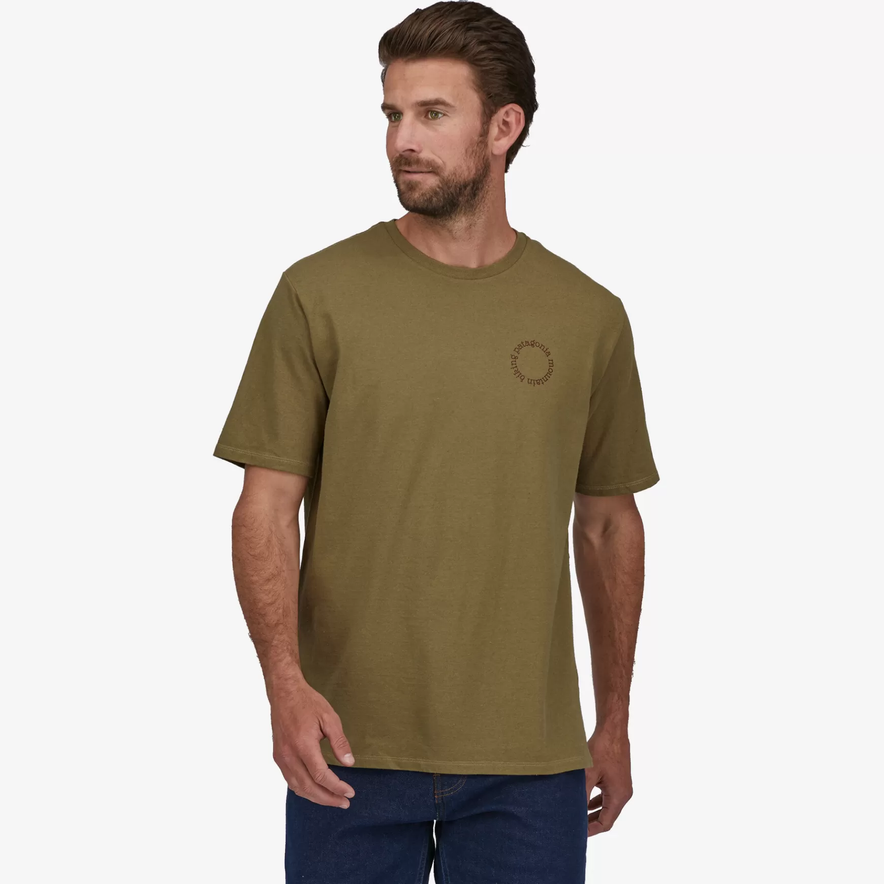 Patagonia Men'S Spoke Stencil Responsibili-Tee Moray Khaki Clearance