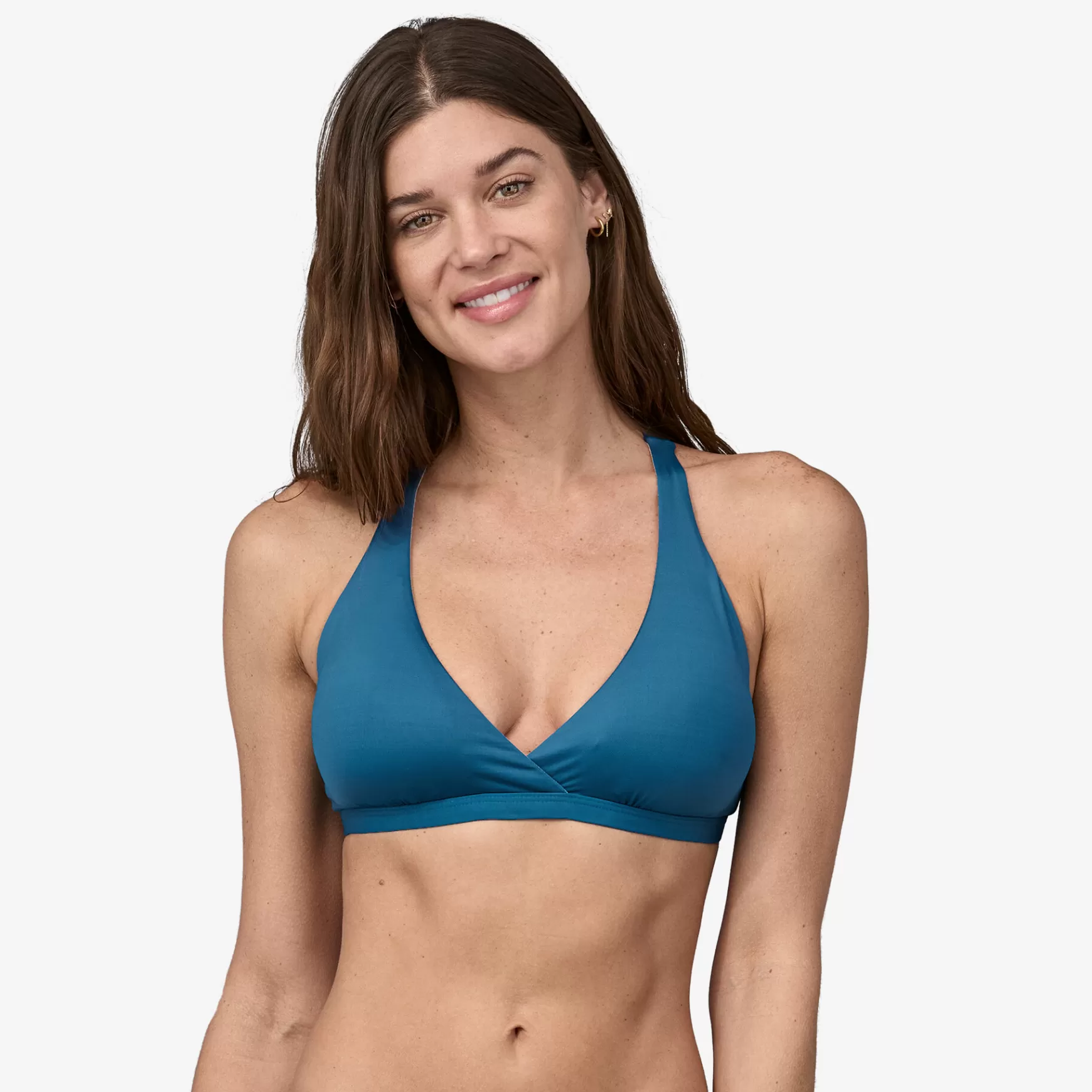 Patagonia Women'S Bottom Turn Racerback Bikini Top Wavy Blue Best Sale