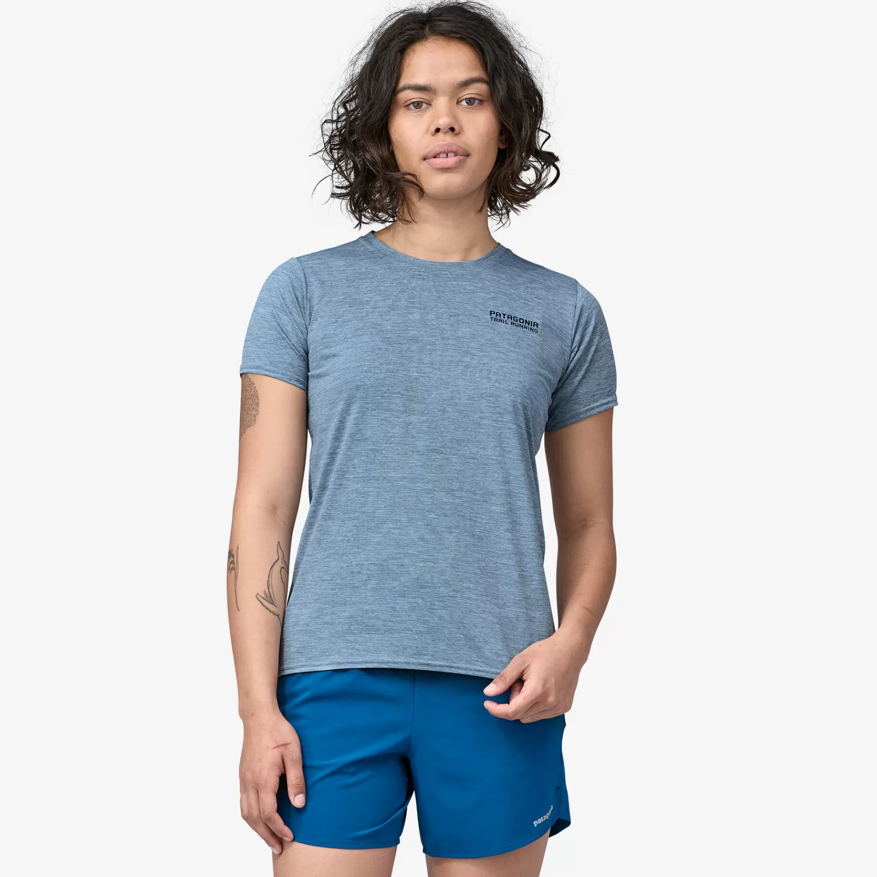 Patagonia Women'S Capilene® Cool Daily Graphic Shirt-Lands Tree Trotter: Steam Blue X-Dye Shop