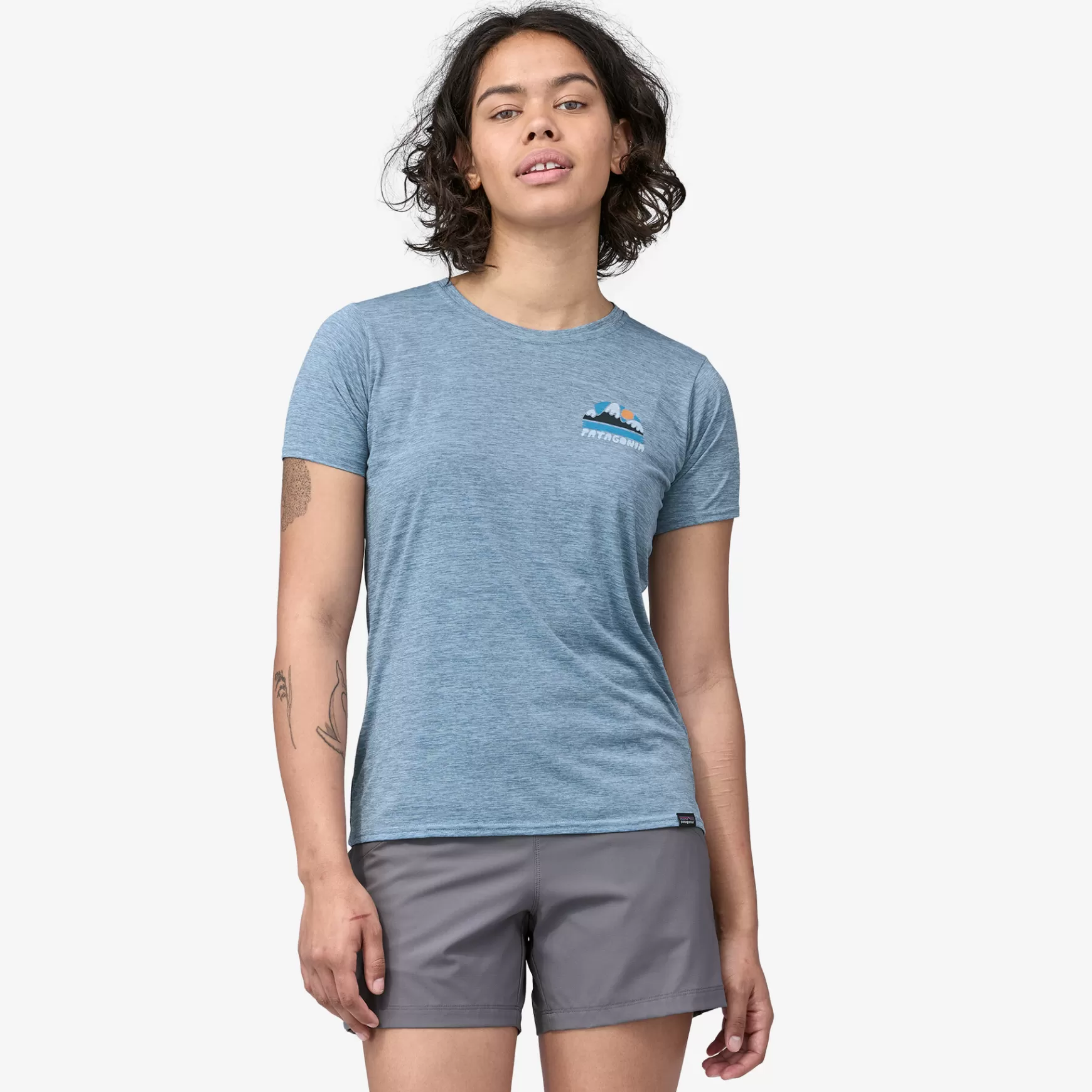 Patagonia Women'S Capilene® Cool Daily Graphic Shirt-Waters No Dams Orca: Steam Blue X-Dye Best