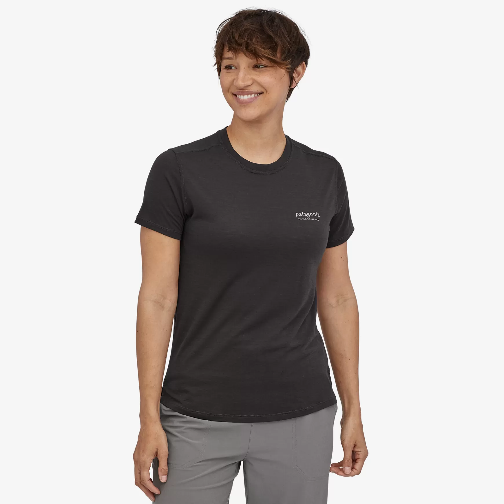 Patagonia Women'S Capilene Cool Merino Graphic Shirt Fitz Roy Fader: Light Plume Grey Flash Sale