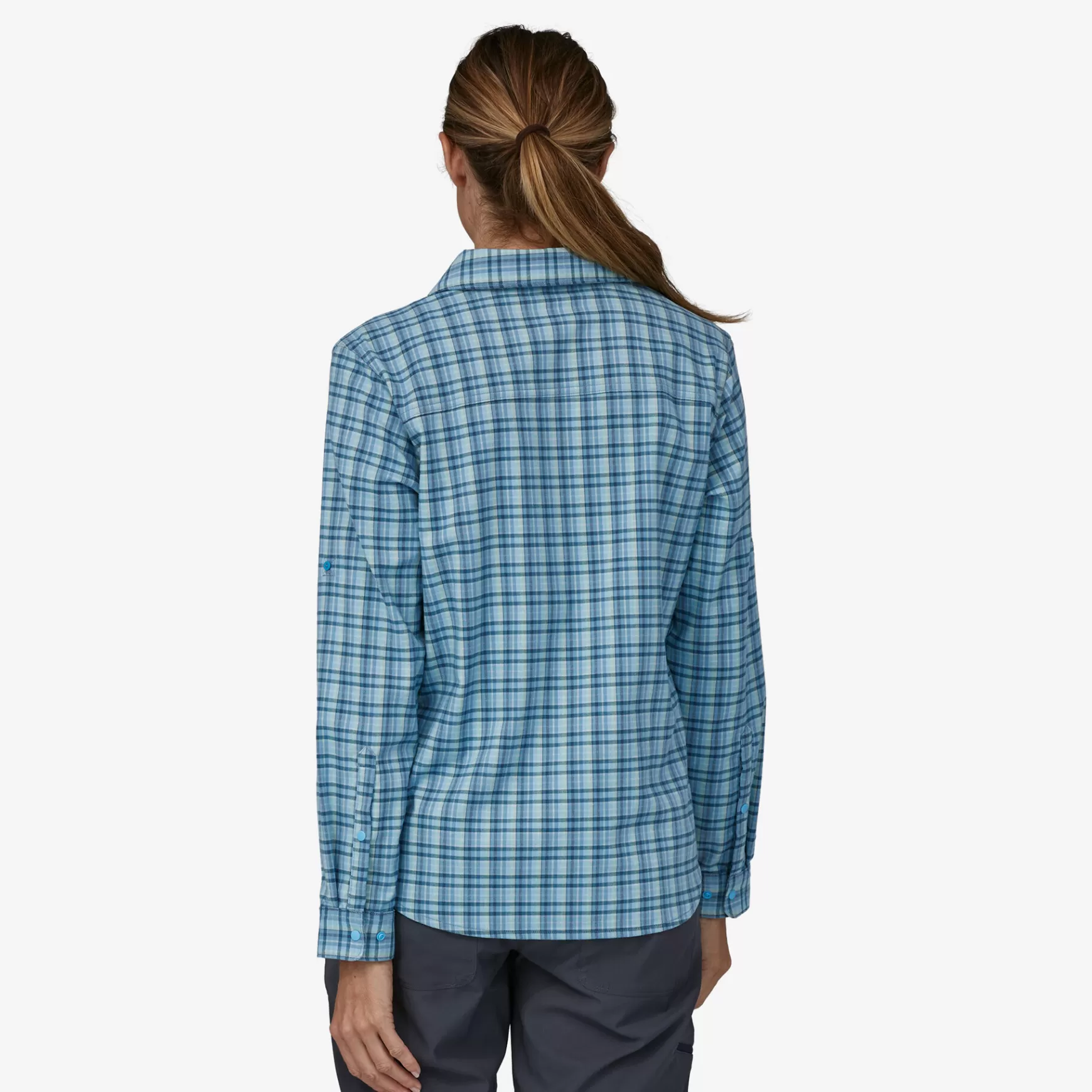 Patagonia Women'S Early Rise Stretch Shirt Santa Cruz: Lago Blue Sale