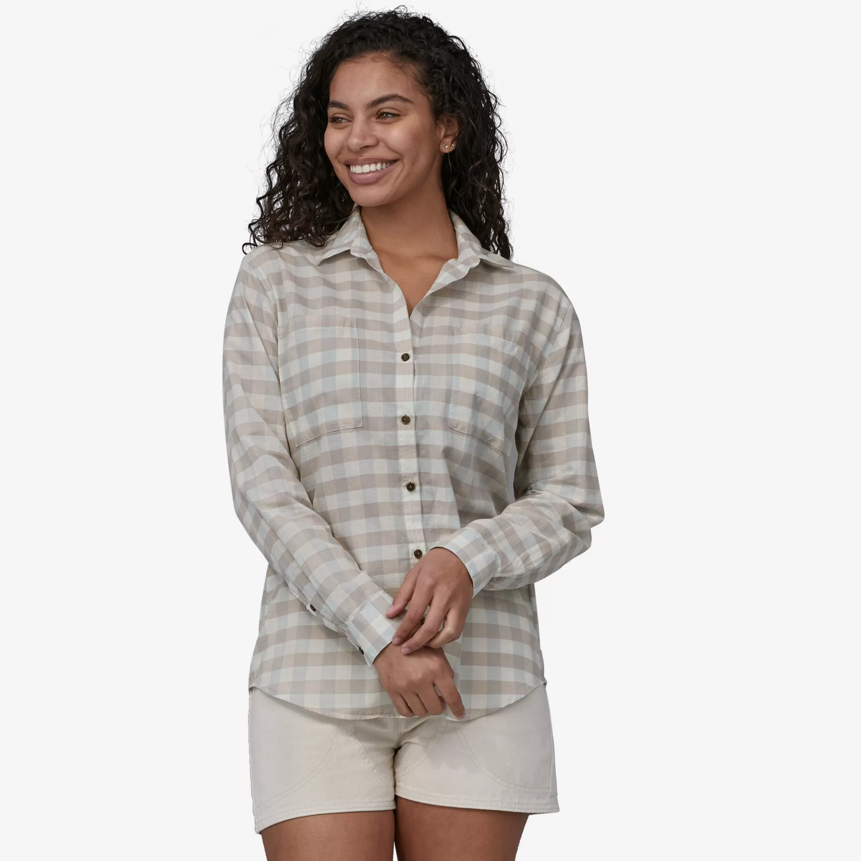 Patagonia Women'S Lightweight A/C Buttondown Check: Stingray Mauve Outlet