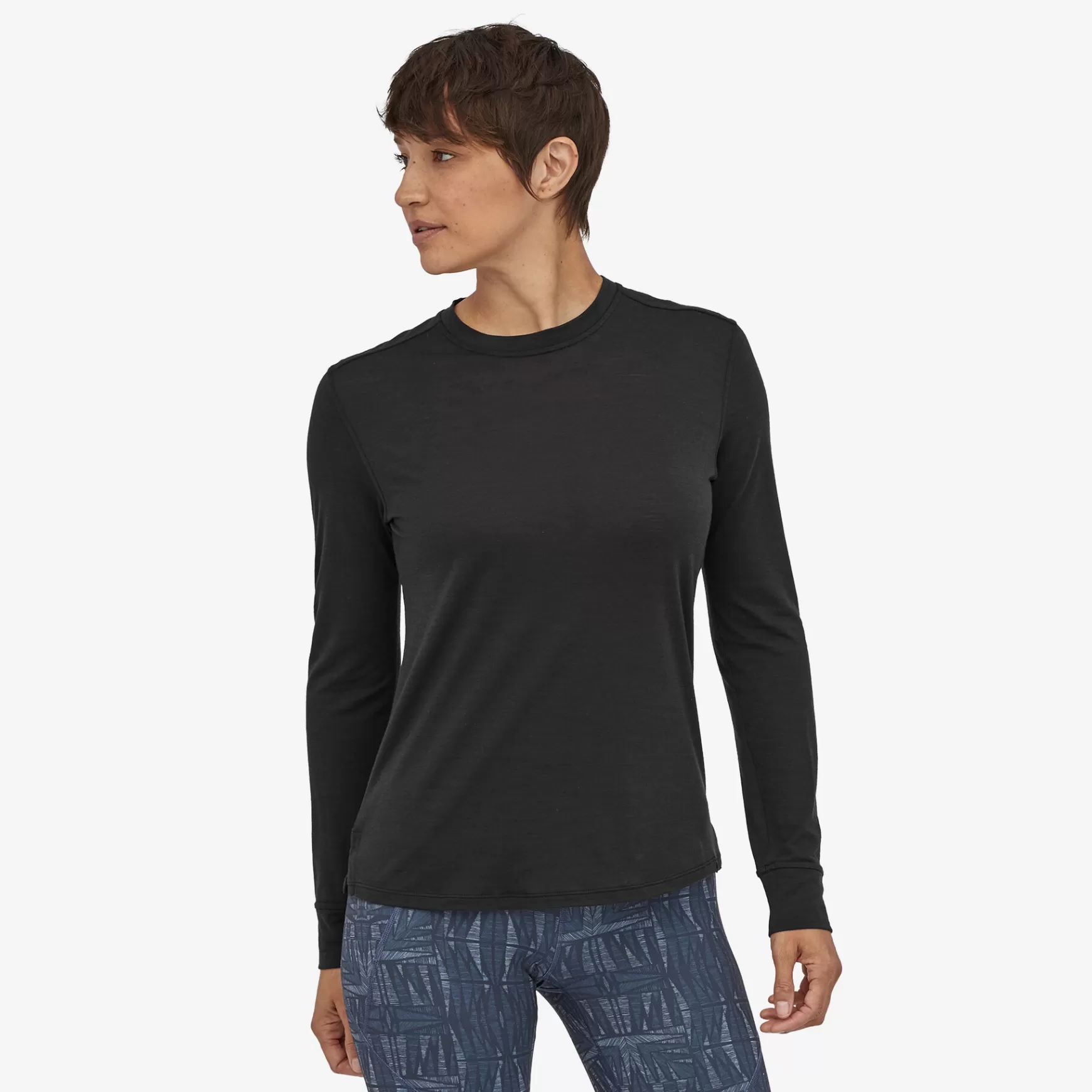 Patagonia Women'S Long-Sleeved Capilene Cool Merino Shirt Black Flash Sale