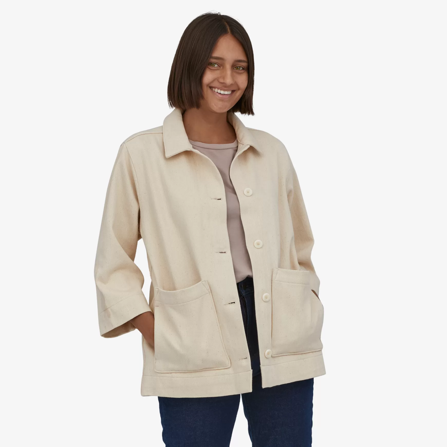 Patagonia Women'S Organic Cotton Canvas Jacket Undyed Natural Fashion