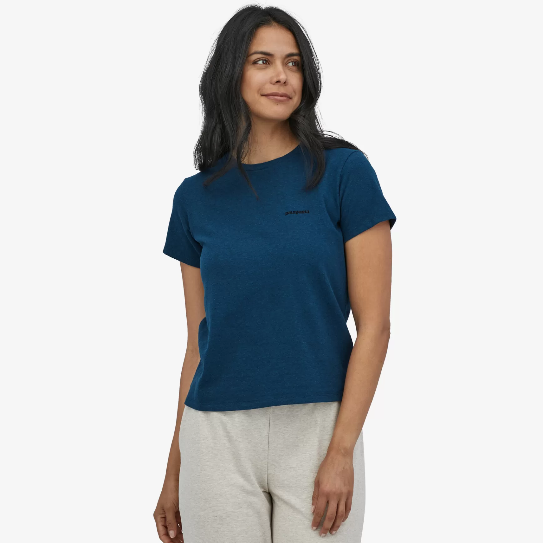 Patagonia Women'S P-6 Logo Responsibili-Tee Wavy Blue Best