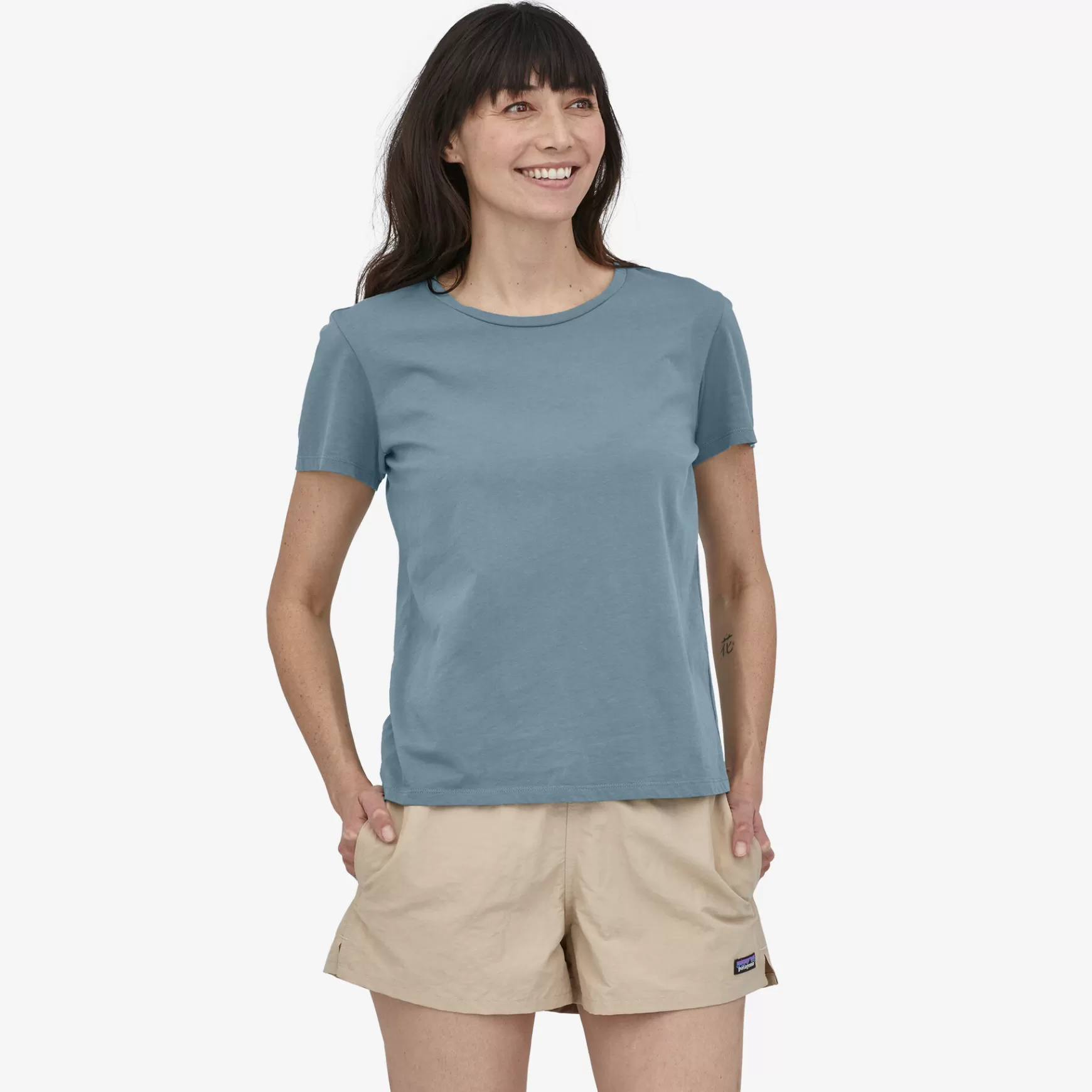 Patagonia Women'S Regenerative Organic Certified™ Cotton Tee Plume Grey Hot