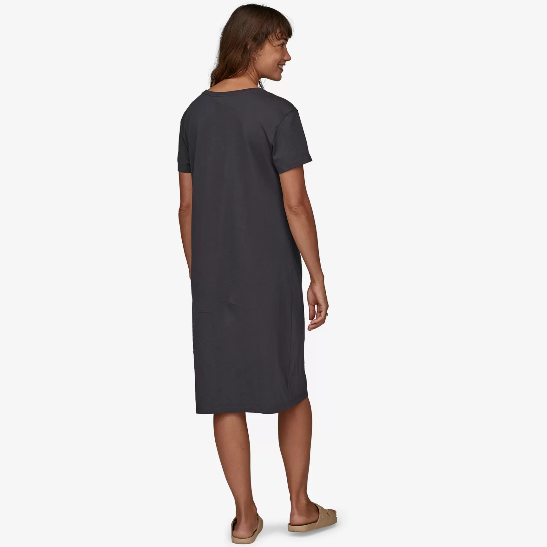 Patagonia Women'S Regenerative Organic Certified Cotton T-Shirt Dress Ink Black Clearance