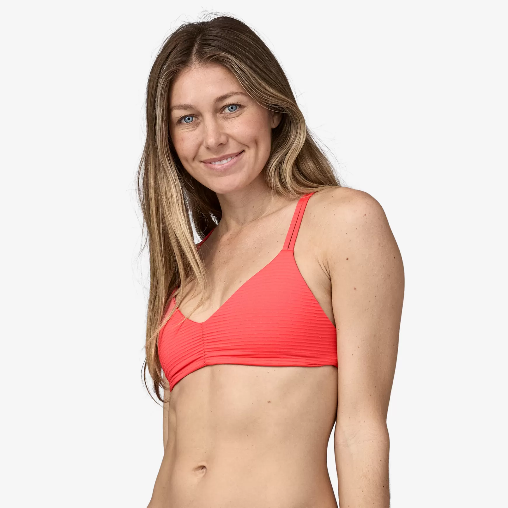 Patagonia Women'S Reversible Seaglass Bay Bikini Top Ripple: Coral Clearance