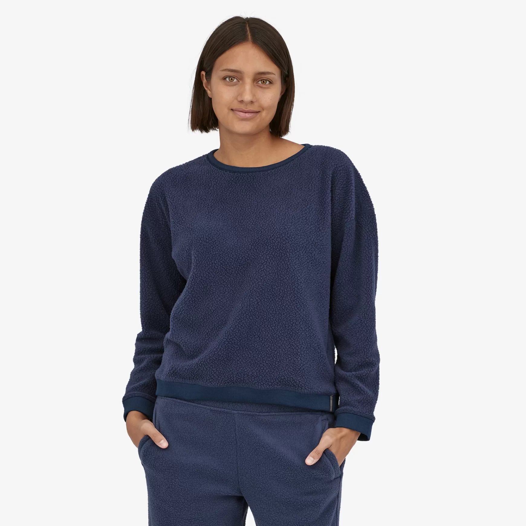 Patagonia Women'S Shearling Fleece Crew New Navy Best Sale