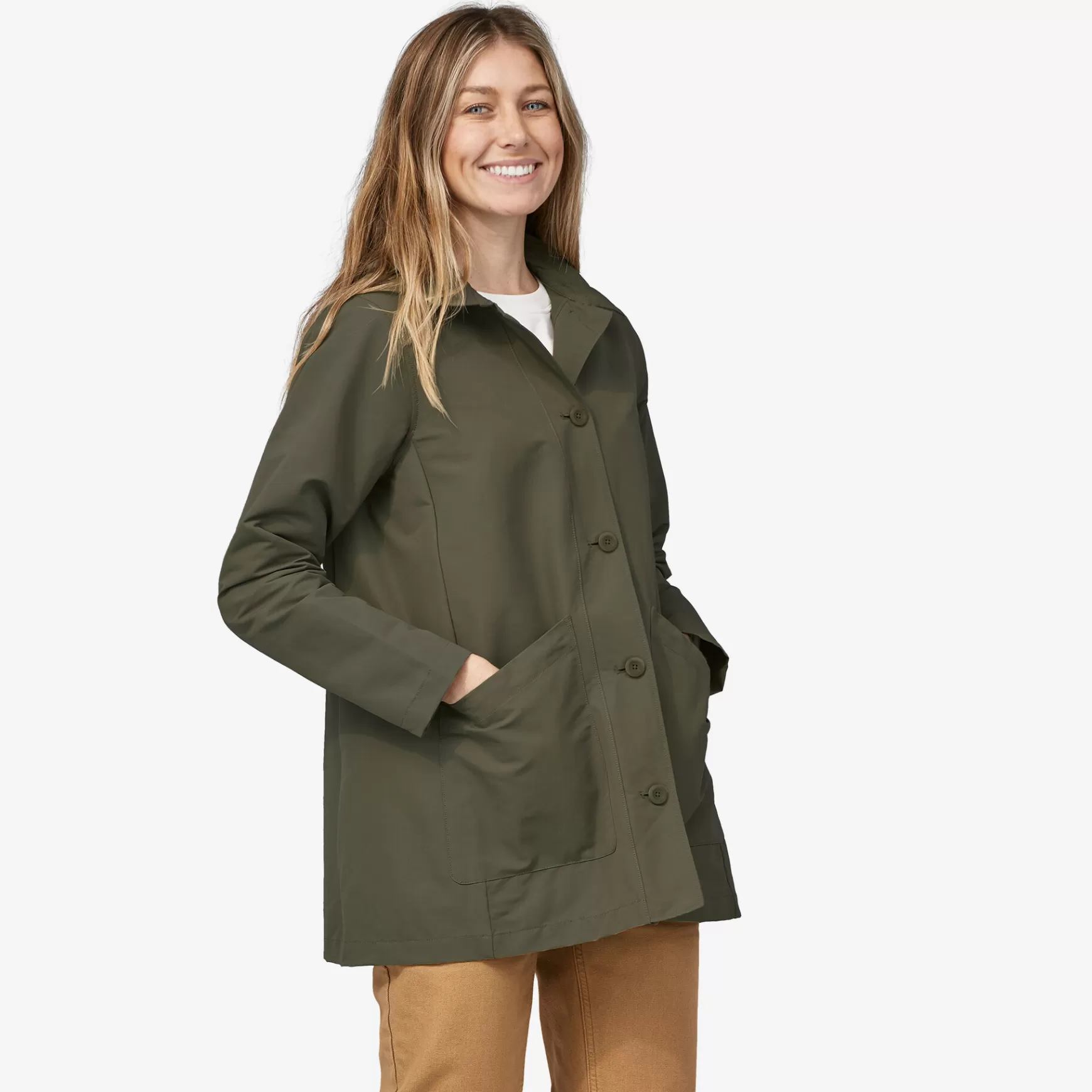 Patagonia Women'S Transitional Trench Jacket Basin Green Best Sale