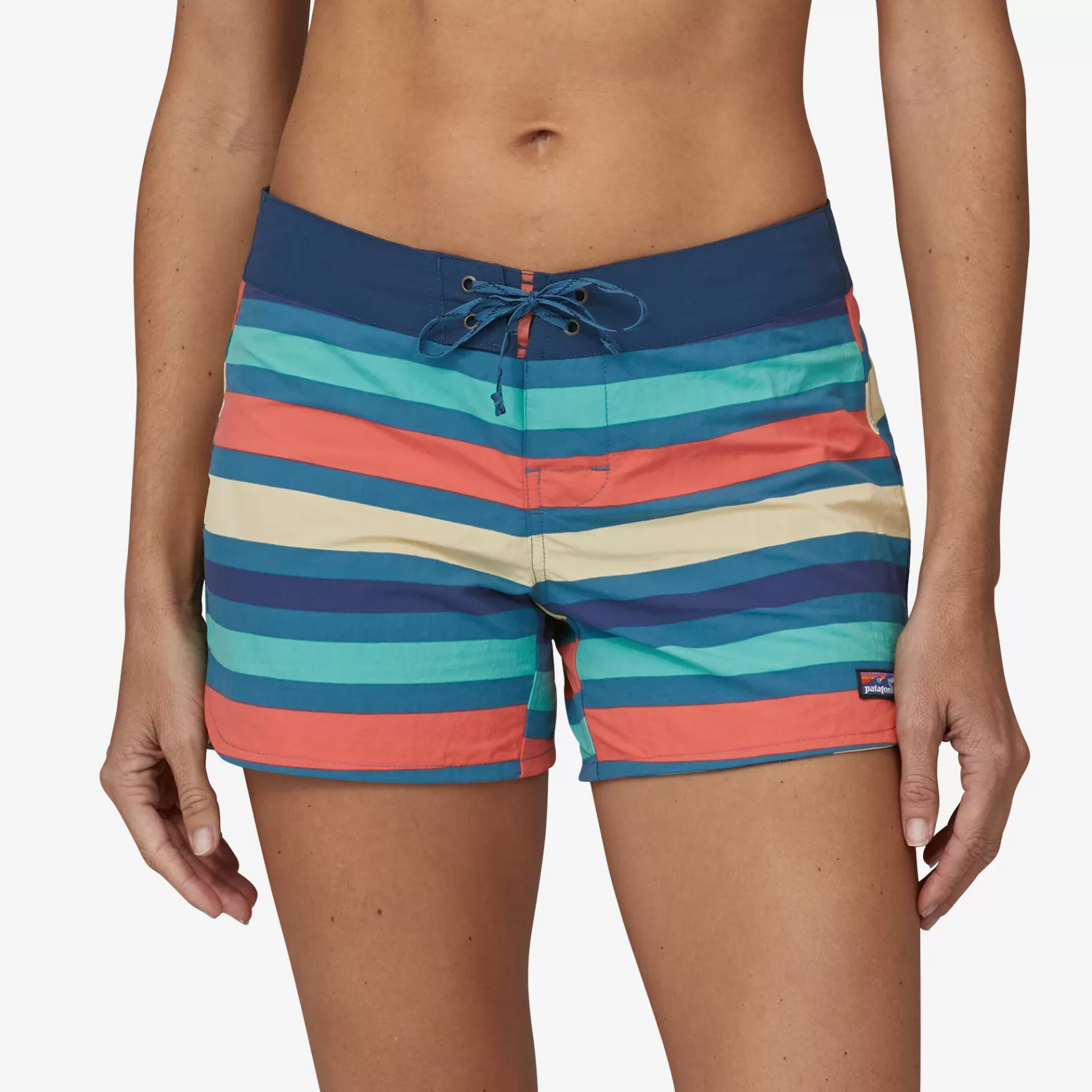 Patagonia Women'S Wavefarer Boardshorts-5" Water Ribbons: Wavy Blue Hot